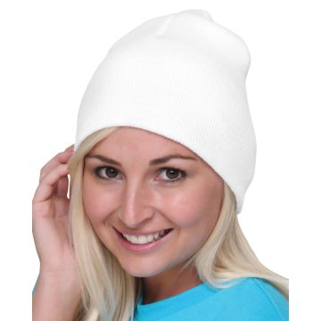 Bayside BA3810 100% Acrylic Beanie - WHITE