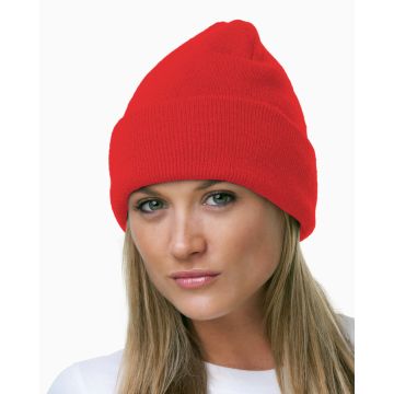 Bayside BA3825 100% Acrylic Knit Cuff Beanie - RED