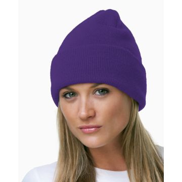 Bayside BA3825 100% Acrylic Knit Cuff Beanie - PURPLE