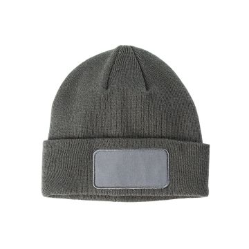 Big Accessories BA527 Patch Beanie - GRAY