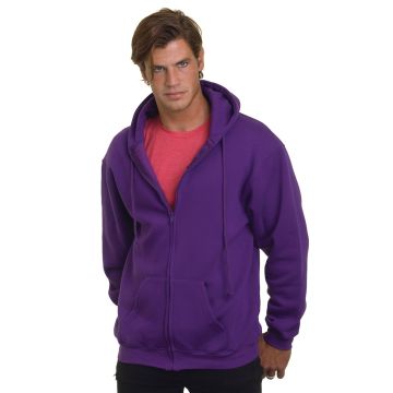 Bayside BA900 Adult  9.5oz., 80% cotton/20% polyester Full-Zip Hooded Sweatshirt - PURPLE