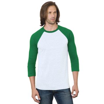 Bayside BA9525 Unisex 4.2 oz. Triblend 3/4-Sleeve Raglan T-Shirt