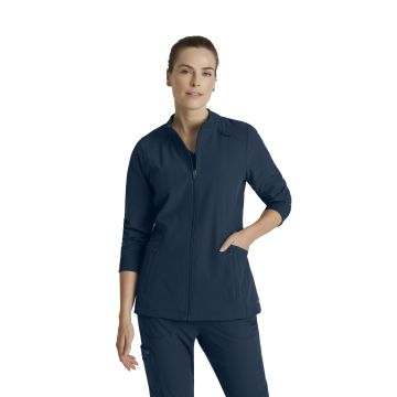 Barco BOW894 Women's Four-Pocket Zip-Up Venture Warm-Up Scrub Jacket