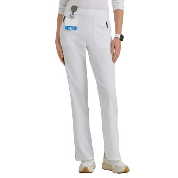 Barco BUP601 Women's Five-Pocket Slim Purpose Scrub Pant - White