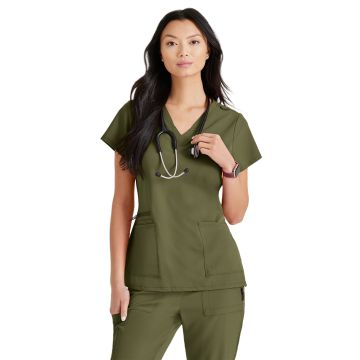Barco BUT167 Women's Four-Pocket V-Neck Purpose Scrub Top