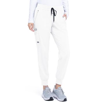 Grey's Anatomy GRSP537 Women's Five-Pocket Eden Jogger Scrub Pant - White