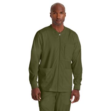 Grey's Anatomy GRSW871 Men's Five-Pocket React Warm-Up Scrub Jacket - Olive