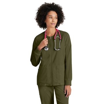 Grey's Anatomy GRSW873 Women's Five-Pocket Gianna Warm-Up Scrub Jacket - Olive