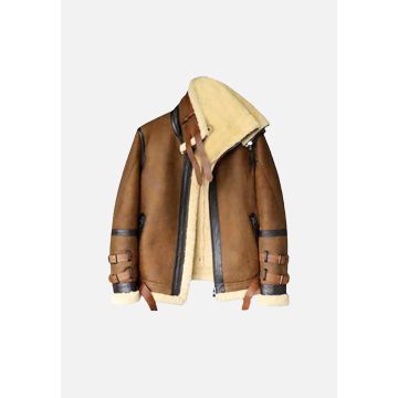 BJM104 Rothacker Brown Leather Bomber Jacket - BROWN