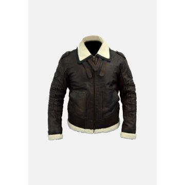 BJM111 Parfitt Black B3 Leather Bomber Jacket - BLACK
