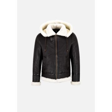 BJM118 Watson B3 Brown Leather Bomber Jacket