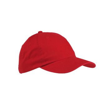 Big Accessories BX001 6-Panel Brushed Twill Unstructured Cap - RED