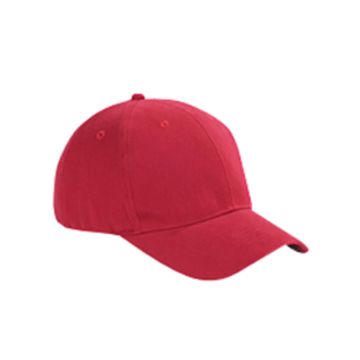 Big Accessories BX002 6-Panel Brushed Twill Structured Cap - RED