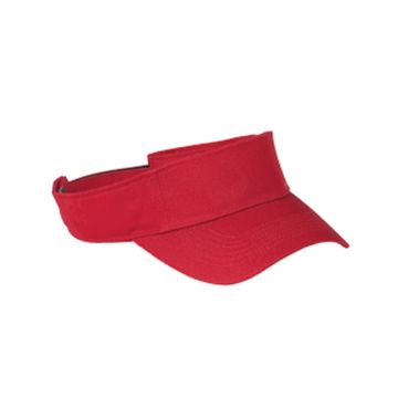 Big Accessories BX006 Cotton Twill Visor - RED