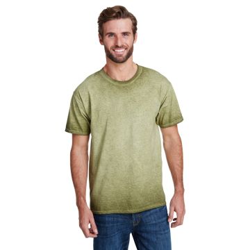 Tie-Dye CD1310 Adult Oil Wash T-Shirt - GREEN