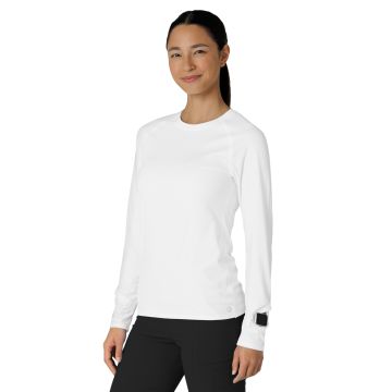 Wink 2139 Women's Watch Window Long Sleeve Underscrub Tee - White