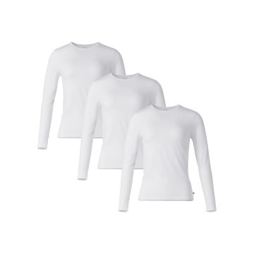 Wink 2190 Women's 3-Pack Essential Layer Long Sleeve Underscrub Tee - White