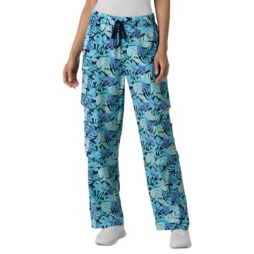 Wink 5467 Women's Printed Double Cargo Scrub Pant