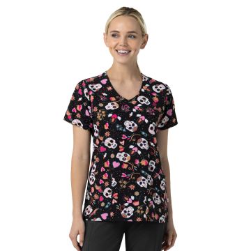 Wink 6147 Women's V-Neck Print Scrub Top