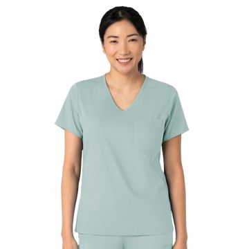 Wink 6151 Women's Two-Pocket Tuck-In V-Neck Top - Sky Blue
