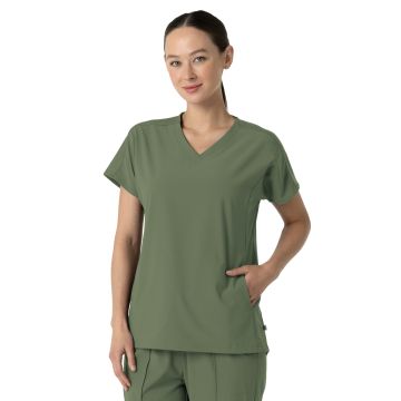 Wink 6154 Women's Two-Pocket V-Neck Tunic Scrub Top - Olive