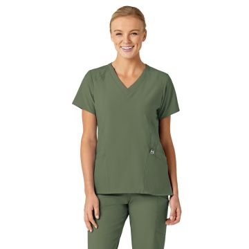 Wink 6155 Women's Five-Pocket V-Neck Top - Olive