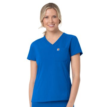 Carhartt Scrubs C12137 Women's Two-Pocket V-Neck Top - Royal