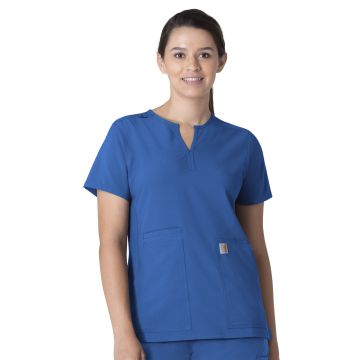 Carhartt Scrubs C12213 Women's Three-Pocket Modern Fit Notch Neck Top - Royal