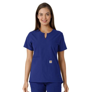 Carhartt Scrubs C12413 Women's Notch Neck Tunic Knit Panel Top