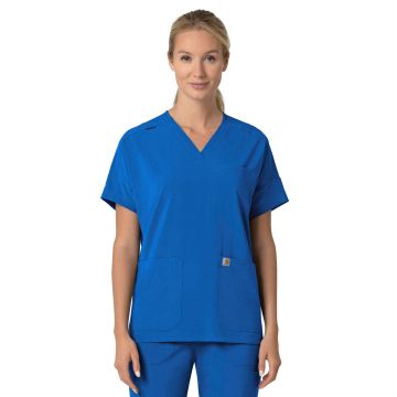 Carhartt Scrubs C13110 Women's Four-Pocket Oversized V-Neck Top - Royal