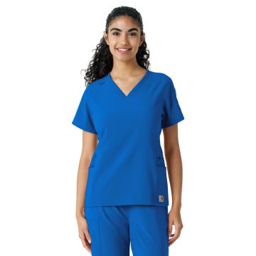 Carhartt Scrubs C13310 Women's Knit Panel Top - Royal