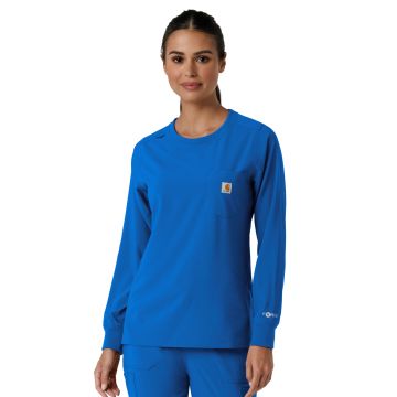 Carhartt Scrubs C13610 Women's One-Pocket Crew Neck Long Sleeve Scrub Top