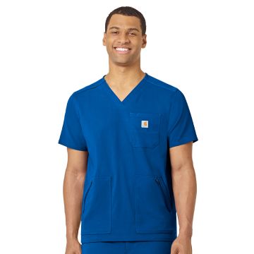Carhartt Scrubs C15037 Men's Modern Fit 5-Pocket V-Neck Top - Royal