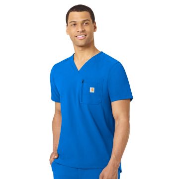 Carhartt Scrubs C15137 Men's Two-Pocket Modern Fit Tuck-In V-Neck Top - Royal