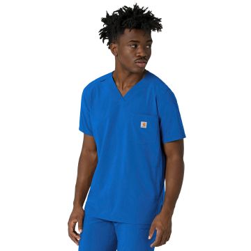 Carhartt Scrubs C16410 Men's Three-Pocket V-Neck Top - Royal