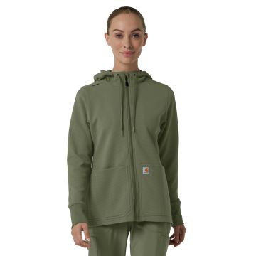 Carhartt Scrubs C82008 Women's Three-Pocket Full Zip Waffle Hoodie