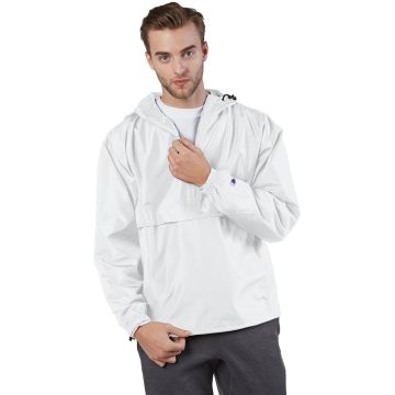 Champion CO200 Adult Packable Anorak 1/4 Zip Jacket - WHITE