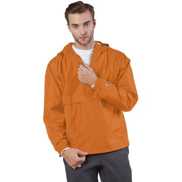Champion CO200 Adult Packable Anorak 1/4 Zip Jacket - ORANGE