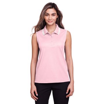 Devon & Jones DG20SW CrownLux Performance Women's Plaited Tipped Sleeveless Polo