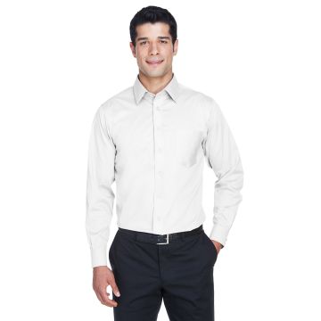 Devon & Jones DG530T Men's Crown Collection? Tall Solid Stretch Twill Woven Shirt - WHITE
