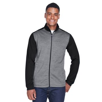 Devon & Jones DG796 Men's Newbury Colorblock Mlange Fleece Full-Zip