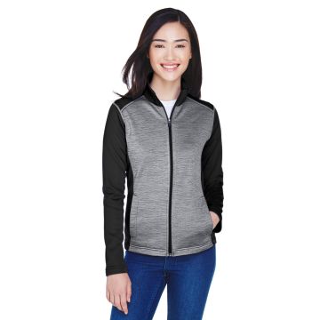 Devon & Jones DG796W Women's Newbury Colorblock Mlange Fleece Full-Zip