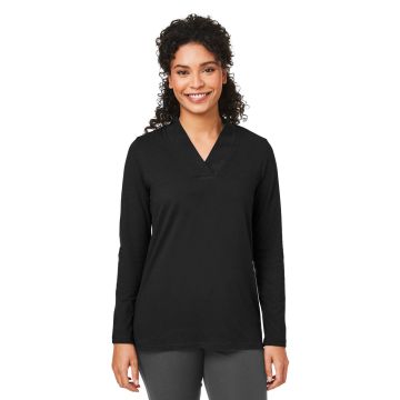 Devon & Jones DP121W Ladies' Raleigh Shawl Collar Knit Top - BLACK