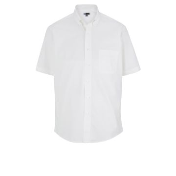 Edwards 1245 Men's Lightweight Short Sleeve Poplin Shirt - White
