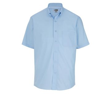 Edwards 1245 Men's Lightweight Short Sleeve Poplin Shirt - Blue