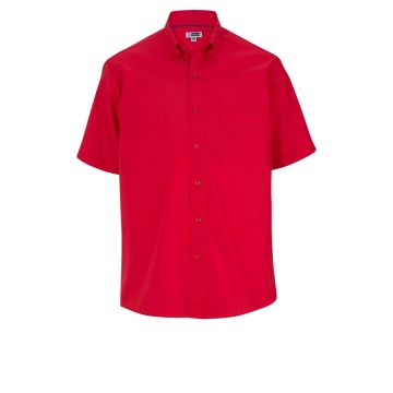 Edwards 1245 Men's Lightweight Short Sleeve Poplin Shirt - Red