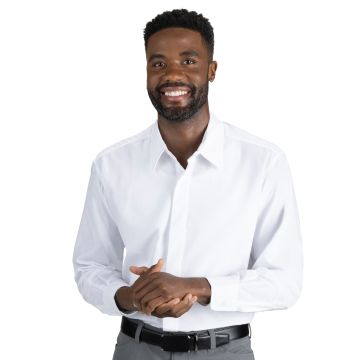Edwards 1290 Men's Café Long Sleeve Shirt - White
