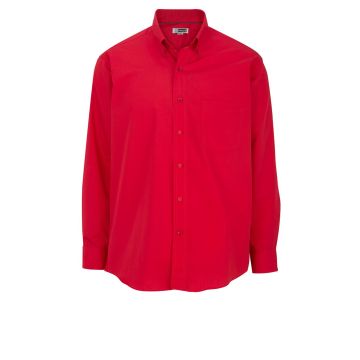 Edwards 1295 Men's Lightweight Long Sleeve Poplin Shirt - Red