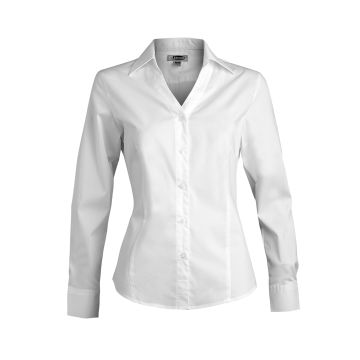 Edwards 5034 Women's V-Neck Stretch Shirt - White