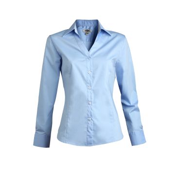 Edwards 5034 Women's V-Neck Stretch Shirt - Blue